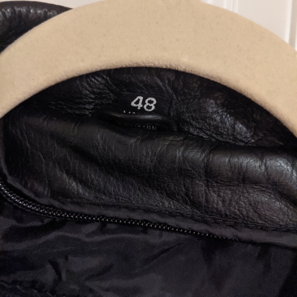 Men's size 48 FMC black leather jacket - Picture 4 of 4